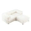 Stylish Chenille 2-Seater Sofa with Ottoman Storage , Cylindrical Backrest and Armrests, Modern Loveseat Hidden Storage Space-Tanpinhause - 4 of 4