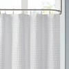 PAGED 72x72 Inch Solid Shower Curtain with Woven Square Geo Design,Shower Curtains for Bathroom - 4 of 4