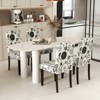 Costway Wooden Dining Chair Set of 4 with Rubber Wood Legs Padded Seat S Springs, Kitchen Beige/Gray - 4 of 4