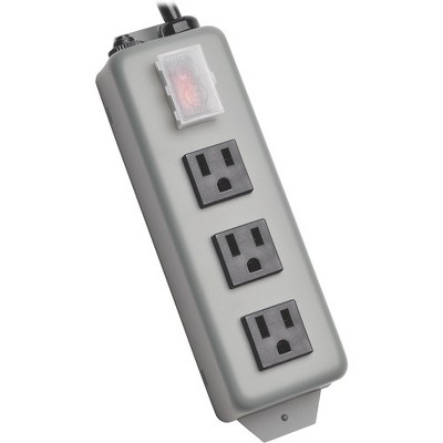 Tripp Lite Waber Industrial Power Strip Metal 5-15R 3 Outlet 5-15P 9' Cord - NEMA 5-15P - 3 x NEMA 5-15R - 9 ft Cord - 15 A Current - 120 V AC Voltage