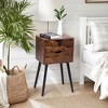 NicBex Mid-Century Nightstand Set of 2 Bedside End Table with Sliding Drawers for Bedroom & Living Room - 4 of 4