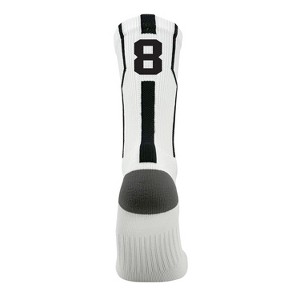 Mk Socks Player ID Jersey Number SINGLE Crew Sock - White, Black - 1 of 1