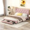Whisen Morden Design Queen Size Upholstered Platform Bed with Two Drawers - 2 of 4