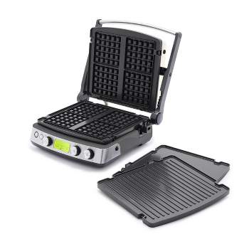  GreenPan 6-in-1 Multifunction Contact Grill & Griddle, Healthy  Ceramic Nonstick Reversible Grill & Griddle Plates, Dual Heat Settings,  Closed Panini Press, Open Flat Surface, PFAS-Free, Matte Black: Home &  Kitchen