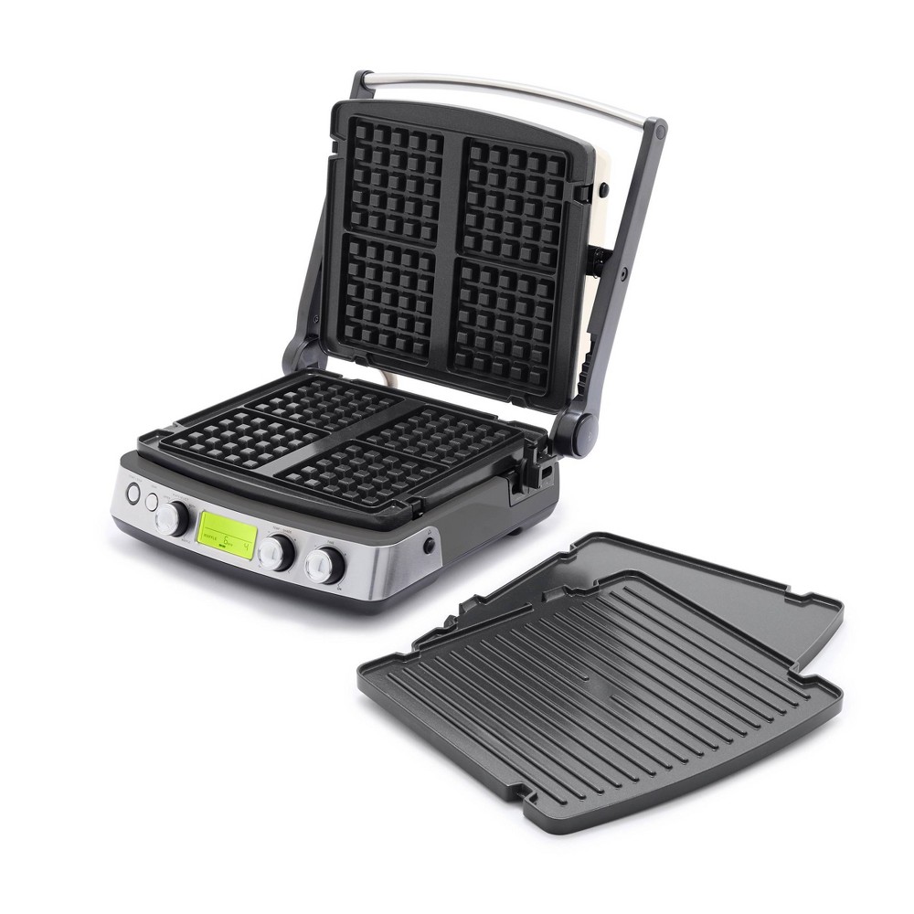 GreenPan Elite Indoor Ceramic Nonstick Multi Grill Griddle &amp; Waffle Maker - Graphite Gray