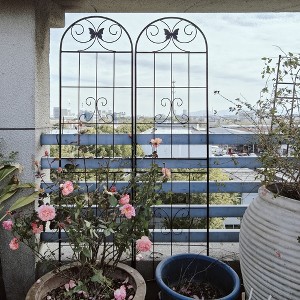 MAYEERTY 4 Pack Metal Garden Trellis 71 x 19.7 Inch Rustproof Climbing Plants Support Black Outdoor Flower - 1 of 4