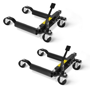 2 Pack Car Wheel Dolly, Mechanical 3000-lbs Car Moving Dolly, Heavy Duty Vehicle Positioning with Ratcheting Foot Pedal for Car Truck RV - 1 of 4