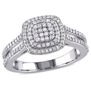 EVERLY JEWELRY |Sterling Silver 1/2 CT TW Diamond Engagement Ring - 1 of 4