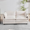 HYLEORY 76.8" Loveseat Sofa for Living Room, Modern 2 Seater Circle Velvet Sofa Couch for Bedroom Office - 2 of 4