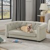 Lyngins Button-Tufted Linen Pet Sofa, Dog Sofa Bed with Arc-Shaped Backrest and Armrests, Cat Bed, Dog Bed for Couch - 2 of 4