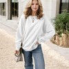 Amaryllis Women's Oversized Fleece-Lined Pullover Sweatshirt with Ribbed Cuffs and Hem - 2 of 4