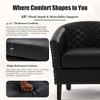 MOONMISS Faux Leather Accent Chair, Barrel Club Chair Upholstered Armchair for Living Room, Comfy Modern Arm Chair Bedroom Reading Seat - 2 of 4
