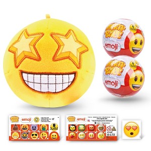 Emoji MiraBall, 3-in-1 Surprise, 2 Pack, Blind Box Toys for Kids - Collectable Pieces - Metal Ball, Plush, Stickers, White Ribbon - 1 of 4