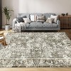 Vintage Rugs,Indoor Vintage Living Room Carpet Kitchen Washable Distressed Rug Gray Floral Bedroom - 2 of 4
