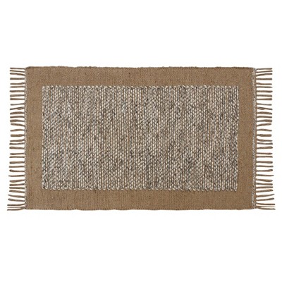 Patina Vie Vintage Inspired Accent Rug Blue/Natural Border
