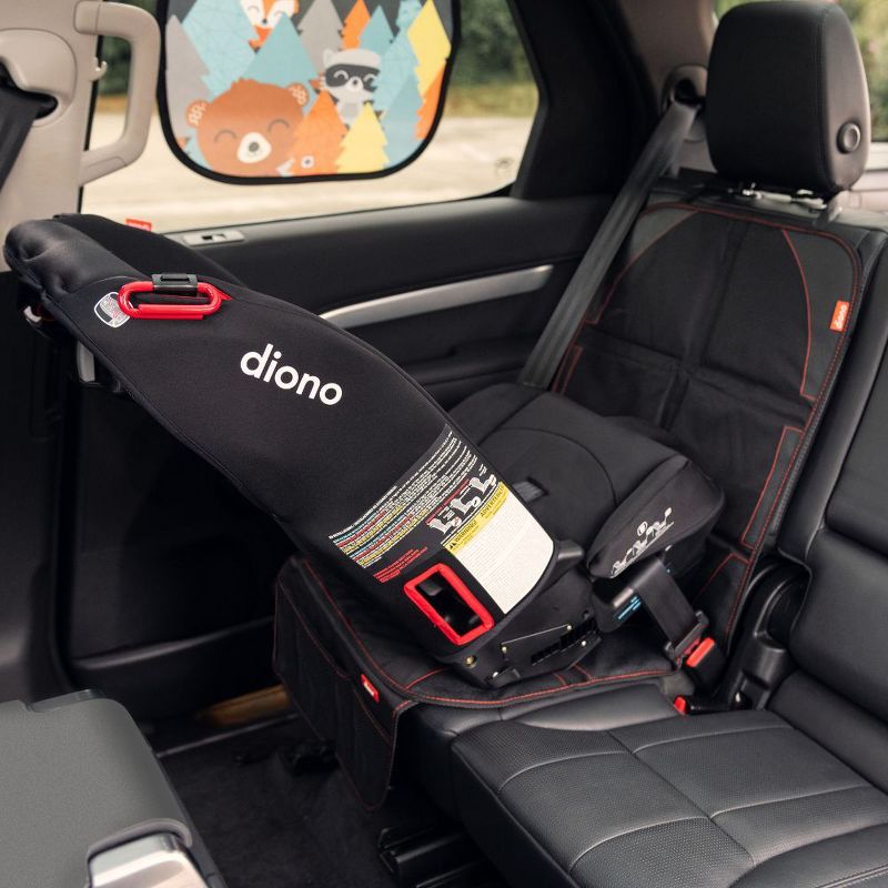 Diono Ultra Mat Full Size Car Seat Protector for Under Car Seat with 3 Mesh Storage Pockets Crashed Tested - Black, 5 of 17