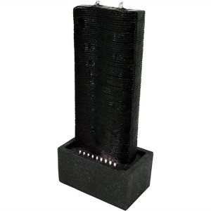 Sunnydaze 31"H Electric Polyresin Rippling Tower Column Outdoor Water Fountain with Lights - 1 of 4