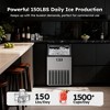 Simzlife 150 Lbs./24H Ice Maker, Household & Commercial, Undercounter, Self-cleaning, for Coffee Shop/Kitchen/Party/Bar, Stainless Steel, Silver - 3 of 4