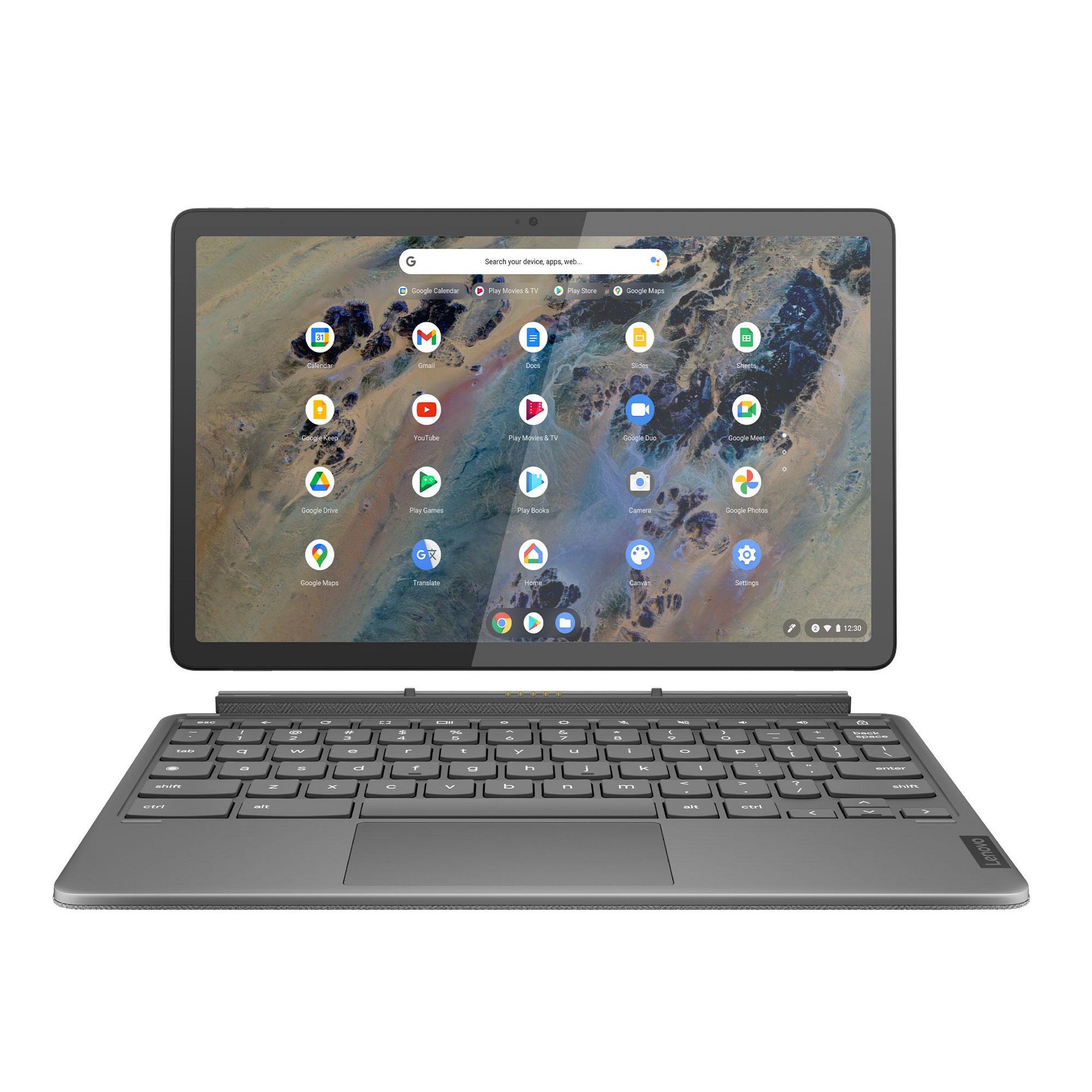 Refurbished: Lenovo IP Duet 11Q727 10.95" 2K Touch Laptop Snapdragon 7c G2 8GB 128GB eMMC Chrome OS - Manufacturer Refurbished