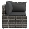 Patio Corner Sofas with Cushions 2 pcs Gray Poly Rattan vidaXL - 4 of 4