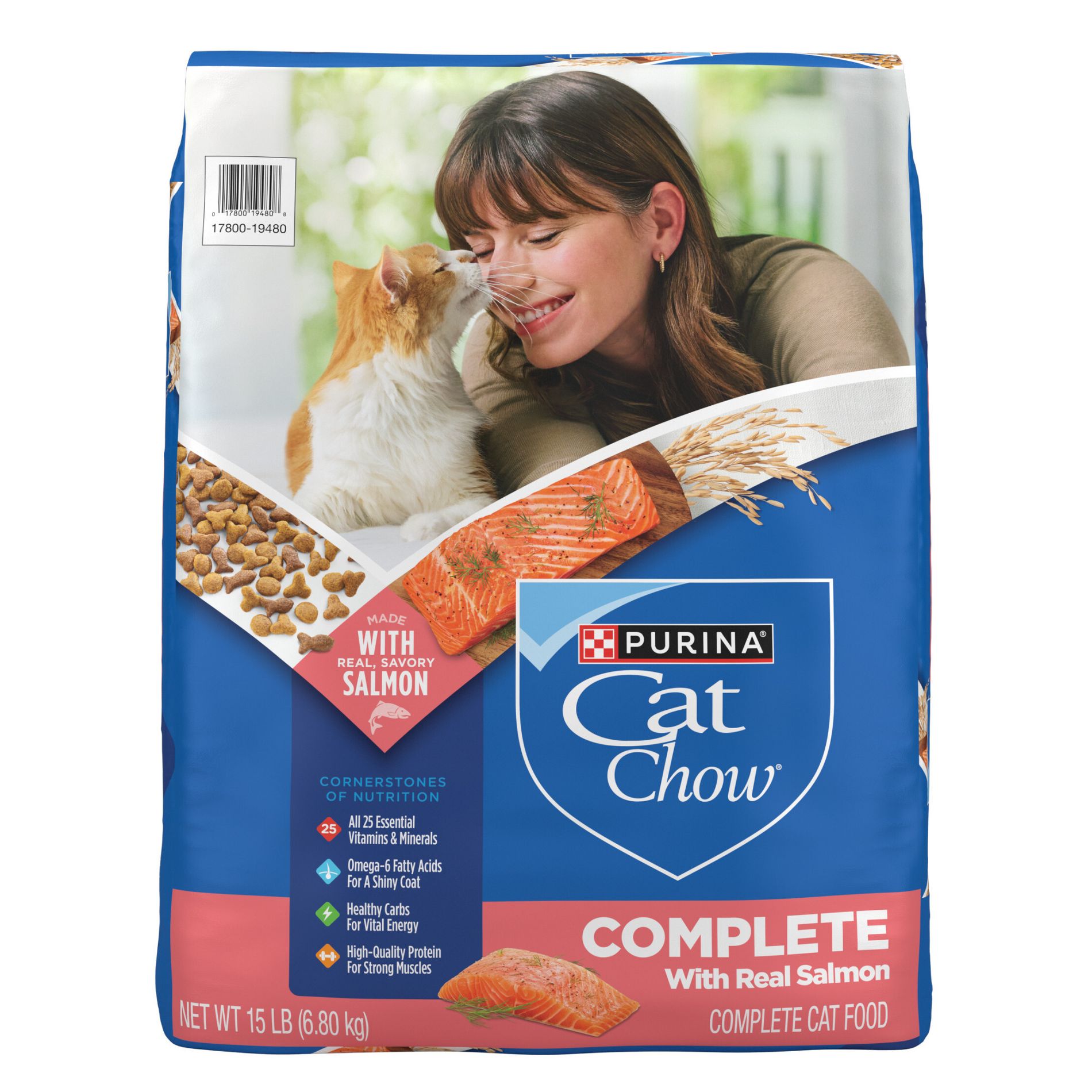 Purina Cat Chow Complete Fish, Seafood and Salmon Flavor Dry Cat Food - 15lbs
