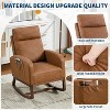 Modern Nursery Chair,Rocking Chair with High Backrest Armchair,Upholstered Glider Rocke Accent Reading Chairs - 3 of 4