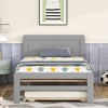 Okak Twin Modern Platform Bed Frame with Trundle & 2 Storage Drawers Sturdy Wooden Platform Bed Noiseless No Springs Required Easy to Assemble, Gray - 4 of 4