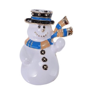 Unique Bargains Christmas Brooches Christmas Pin Alloy Wax Dripping White 2.13"x1.38" 1 Pc - 1 of 4