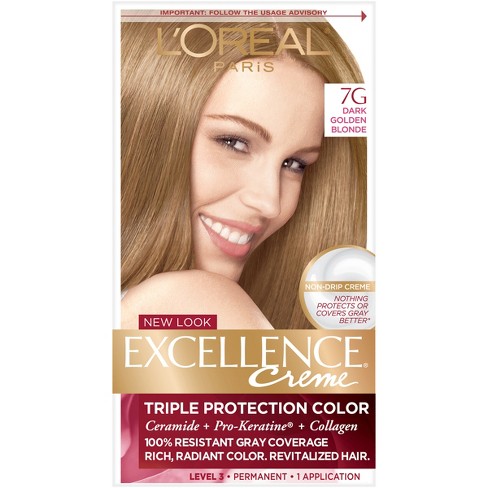 L Oreal Paris Excellence Triple Protection Permanent Hair Color 7g Dark Golden Blonde 1 Kit