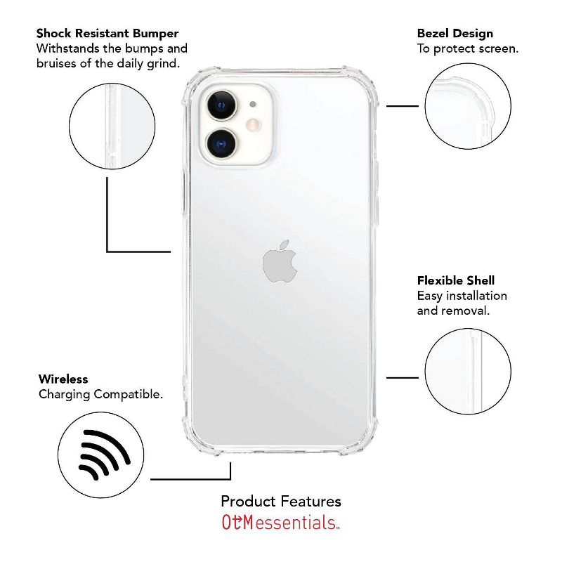 OTM Essentials Apple iPhone 13 mini/iPhone 12 mini Tough Edge Geometrics & Patterns Clear Case, 3 of 4