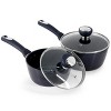 Oster Hawke 14 Piece Ceramic Nonstick Cookware Set in Dark Blue - image 3 of 4