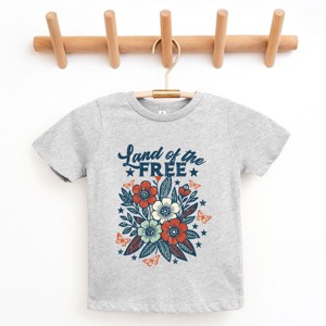 The Juniper Shop Distressed Land Of The Free Flowers Youth Short Sleeve Tee - 1 of 4