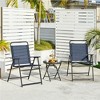 Yaheetech Set of 4 Outdoor Foldable Dining Chairs with Backrest and Armrests - 2 of 4
