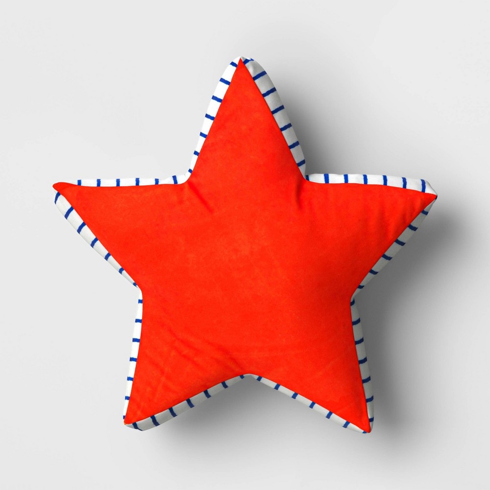 Photos - Pillow Star Shaped Throw  White/Red/Blue - Sun Squad™