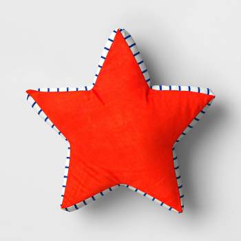 Star Shaped Throw Pillow White/Red/Blue - Sun Squad™