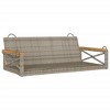 vidaXL Swing Bench Gray 42.9"x24.4"x15.7" Poly Rattan - 2 of 4