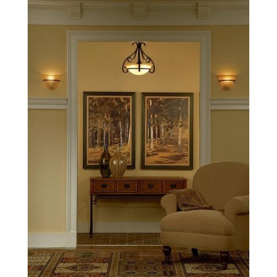 Brushed Nickel 3-Light Pendant with Etched Glass Bowl