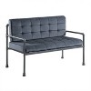 51" Brantley Sandy Gray Finish Loveseat - Acme Furniture: Includes 2 Accent Pillows, Metal Frame - 3 of 4
