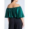 ELOQUII Women's Plus Size Satin Bubble Top - 3 of 4
