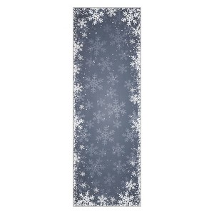 Washable Christmas Living Room Rugs, Home Decorative Snowflake Print Bedroom Rugs, Soft Non Slip Xmas Carpet for Kids Room - 1 of 4