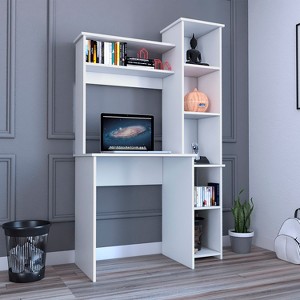 Vynxaria White Writing Desk  Home Office Desk Computer Desks Suitable for Working and Studying at Home - 1 of 4