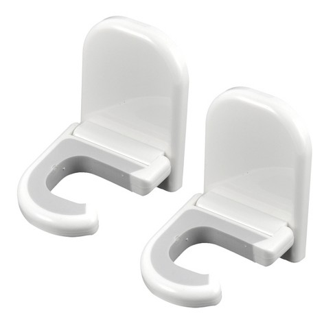 Unique Bargains Household Hotel Broom Swob Mop Plastic Adhesive Wall Hook White 2 Pcs - image 1 of 4