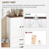 ORRD Dog Feeding Station with Double Door Locker, 2 Adjustable Stainless Steel Bowls & Storage, White - 4 of 4