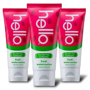 hello Kids' Fluoride Free Toothpaste - Watermelon - 4.2oz/3pk - 1 of 4