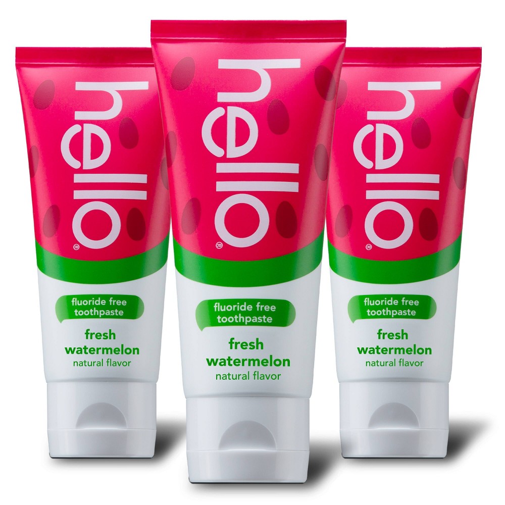 Photos - Toothpaste / Mouthwash hello Kids' Fluoride Free Toothpaste - Watermelon - 4.2oz/3pk