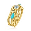 Ross-Simons Turquoise and .50 Carat Sky Blue Topaz Ring in 18kt Gold Over Sterling - 3 of 4