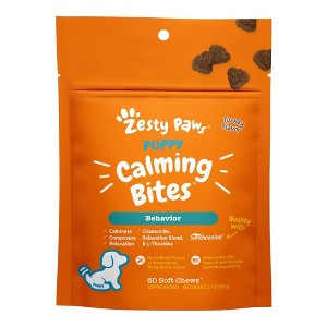 Zesty Paws Calming Bites Turkey Flavor Dog Vitamin and Supplements - 60ct - 1 of 3