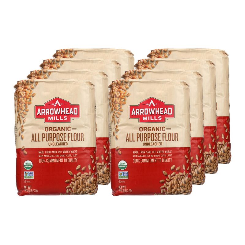 Arrowhead Mills Organic All Purpose Unbleached Flour - Case of 8/5 lb, 1 of 7