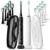 AquaSonic Elite Duo Rechargeable Electric Toothbrush Set – ADA Accepted, 5 Modes, 2 Travel Cases, 16 Brush Heads (Black/White) - 4 of 4