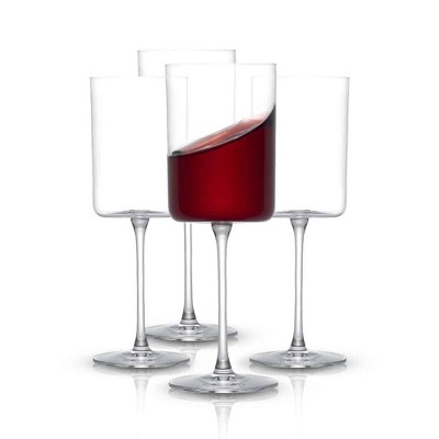 JoyJolt Claire Crystal Red Wine Glasses – Set of 4 - 14-Ounce Wine Glass Set